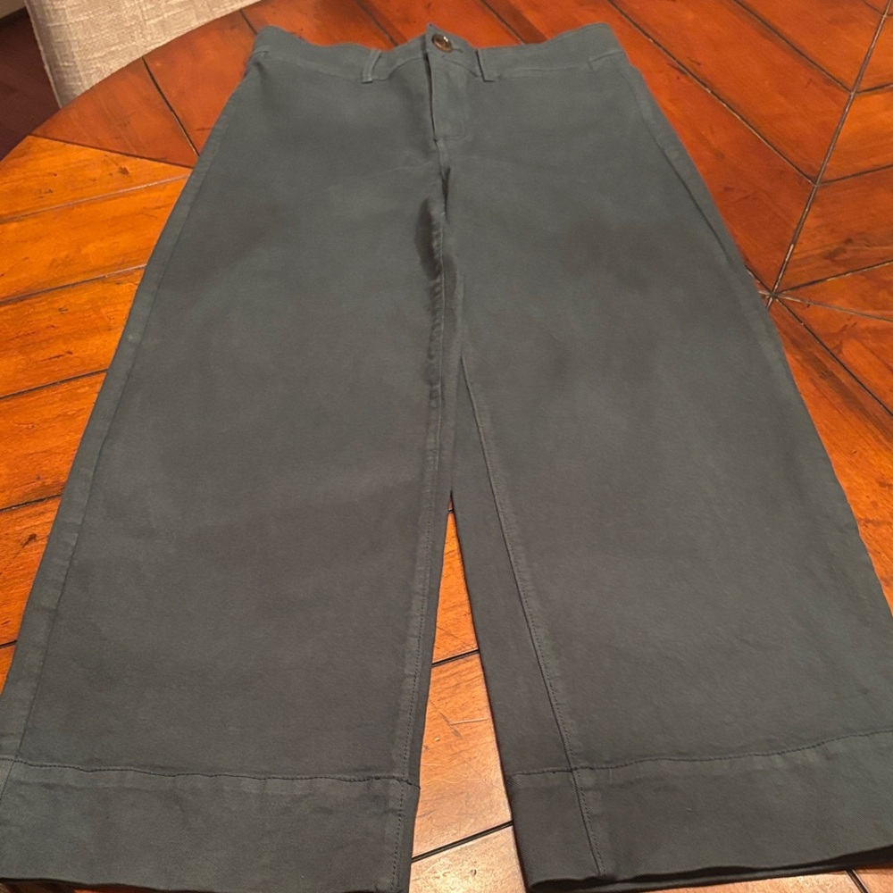 Ann Taylor Wide-Leg Dark Green Jeans